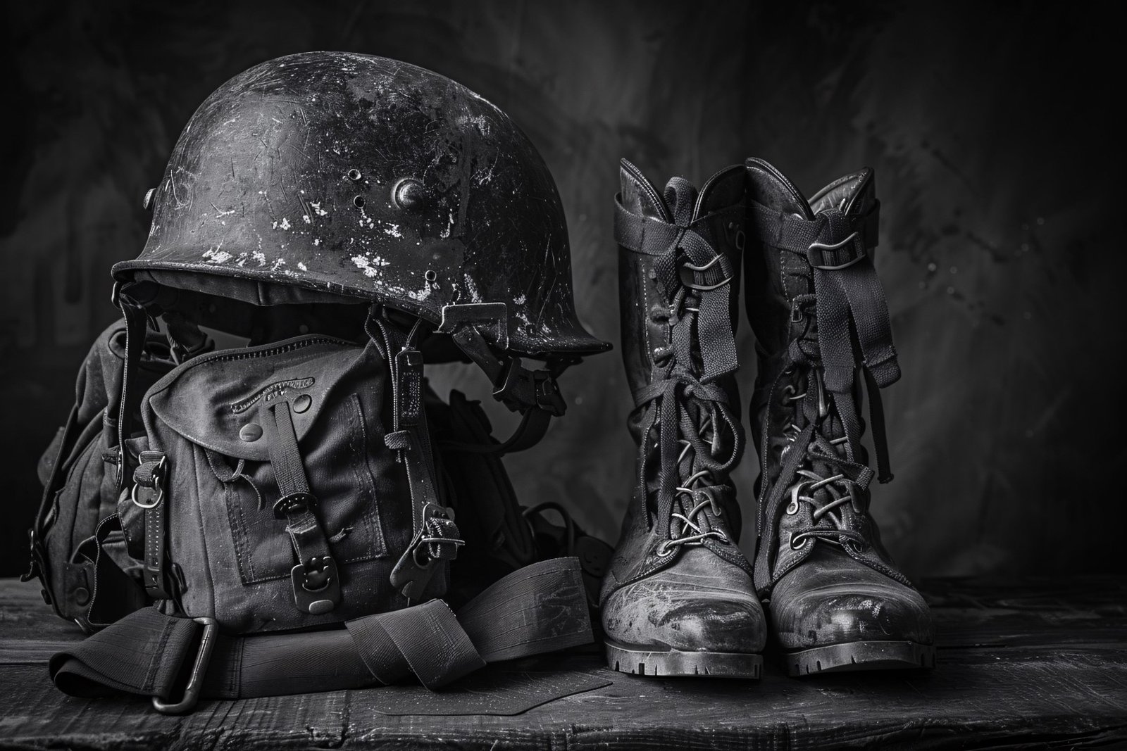 vintage-style-soldier-helmet-still-life